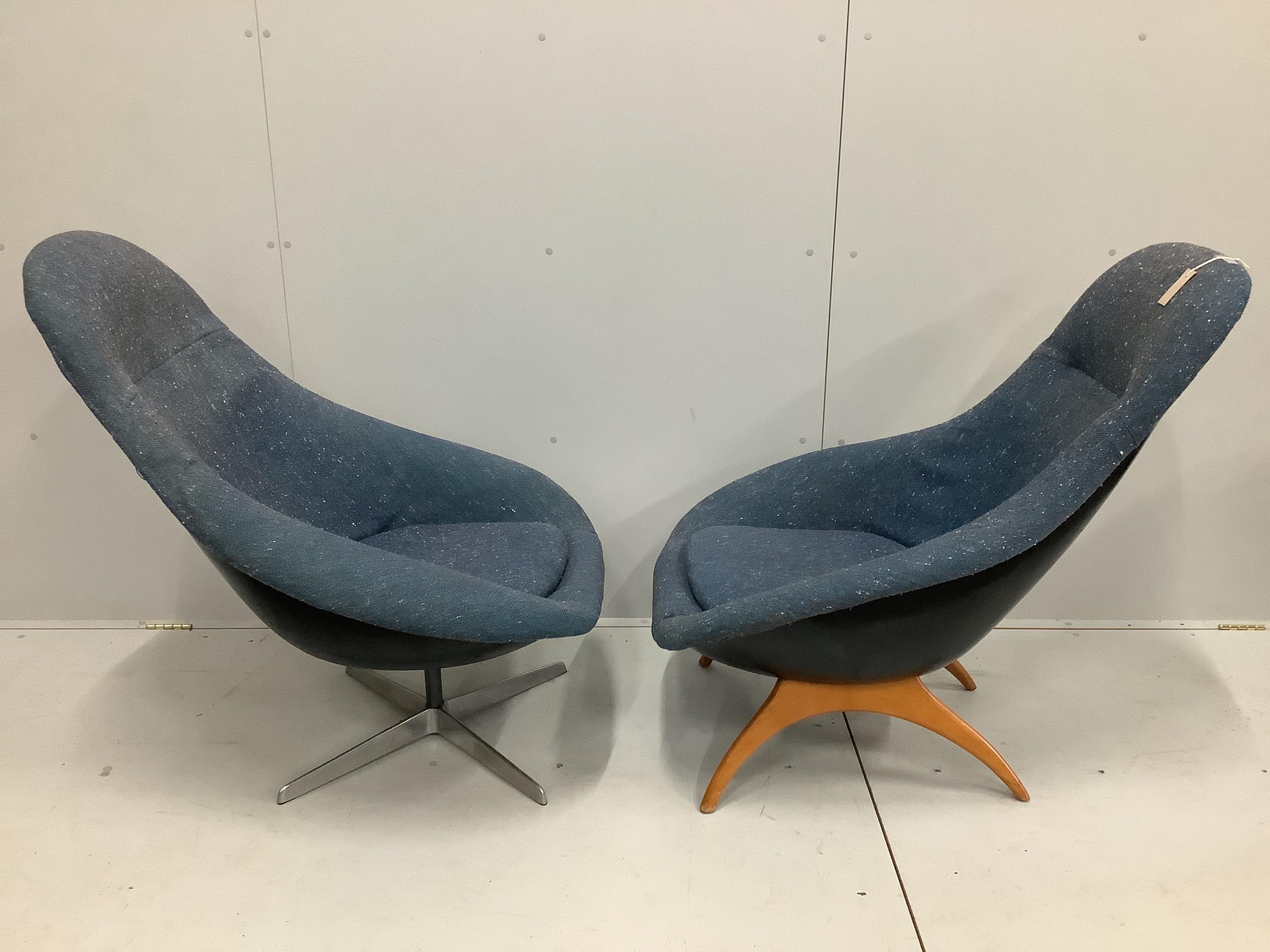 Two Lurashell chairs, larger width 80cm, height 104cm